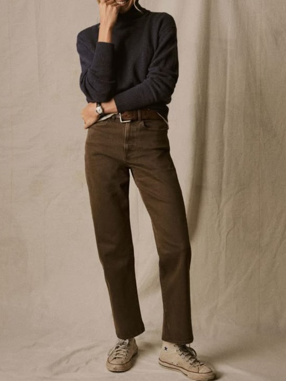 BUCK MASON Rider 14078 high waisted straight leg brown jeans size 26